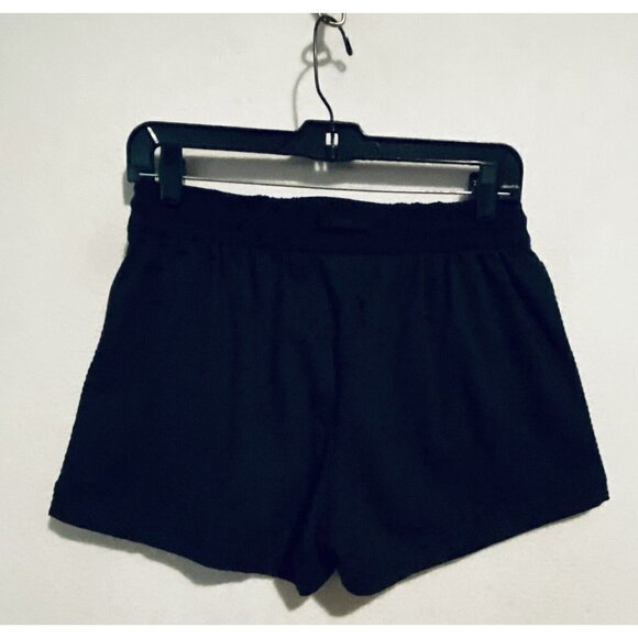 Lululemon Shorts Womens 6 Black Textured Elastic Waist Pull On Pockets Running - Picture 3 of 6